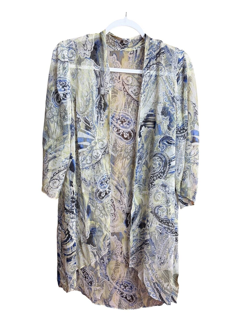 Chico’s Arielle Duster Paisley Print Cardigan